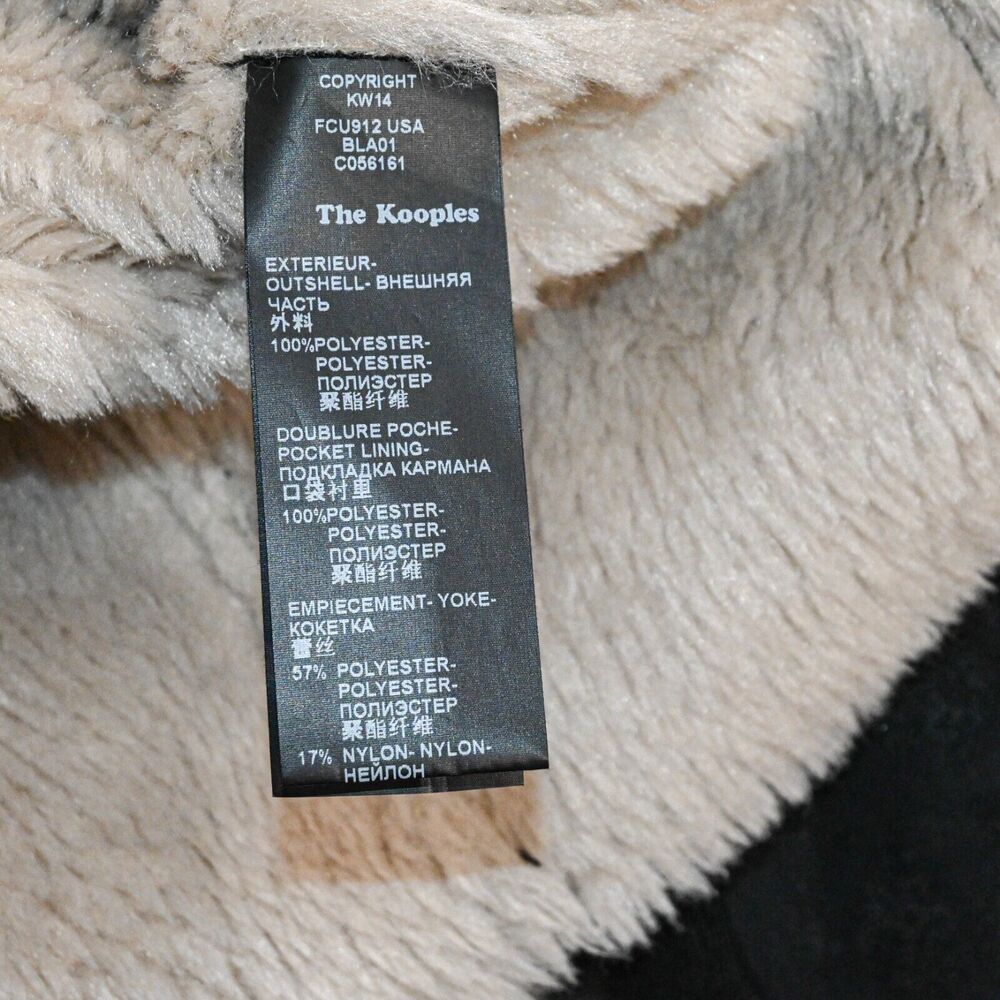 The Kooples Faux Shearling Jacket sherpa lined in black sz Small - Picture 7 of 9